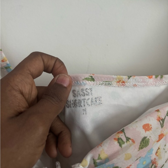 Y2K Milkmaid Sassy Crop Top Coquette Floral short sleeve peasant M beach resort - Picture 4 of 7